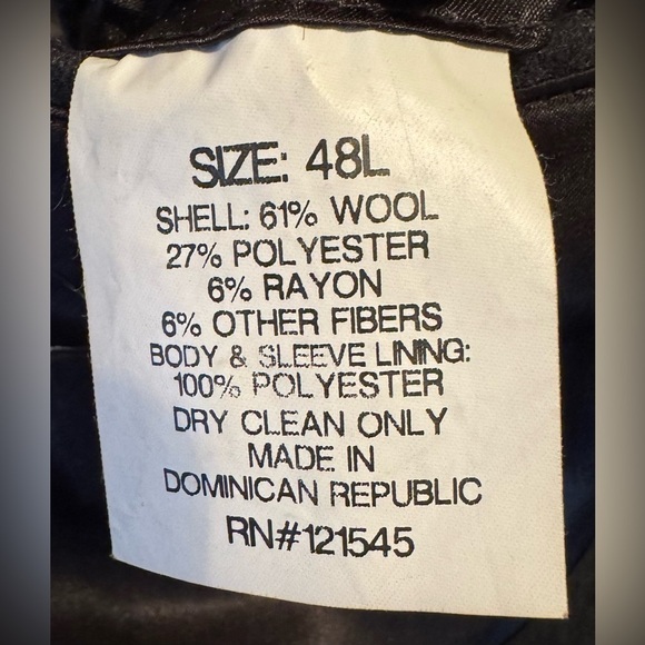 London Fog Men's Signature Wool Blend Single-Breasted Topcoat Black Size 48L - Picture 11 of 12